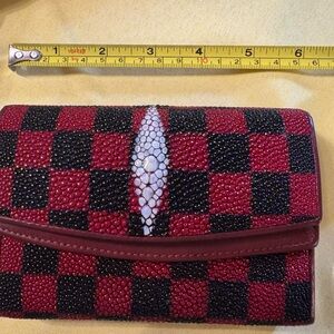 Trifold Clutch, Genuine Stingray Leather